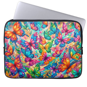 Vibrant Butterfly Dreamscape – Tropical Boho Laptop Sleeve