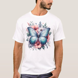 Vibrant Butterfly Floral Bouquet Art-96283 T-Shirt