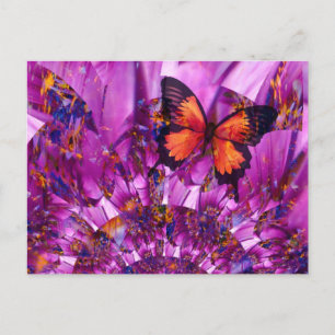 Vibrant Butterfly Garden Aesthetic Postcard