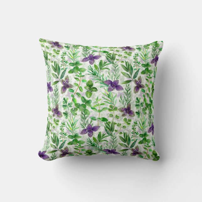 Vibrant Butterfly Garden Throw Pillow (Front)