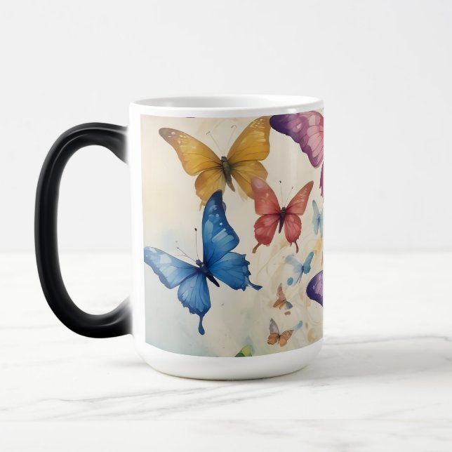 Vibrant Butterfly Mug: Add a Touch of Nature Magic Mug (Left)