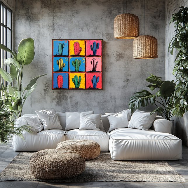 Vibrant Cactus Pop Art Print for a Playful Touch (Creator Uploaded)