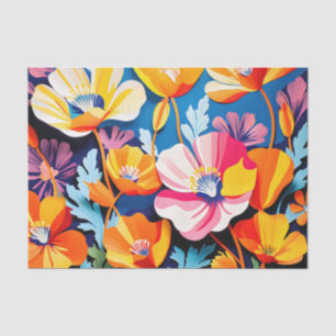 Vibrant California Poppies Flowers Tissue Paper