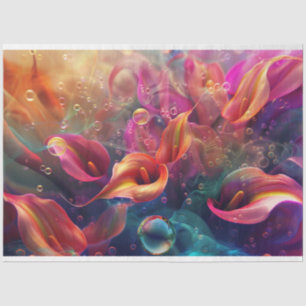 Vibrant Calla Lillie Translucent Bubble Decoupage  Tissue Paper