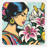 Vibrant Calla Lillies Floral Mexican Pop Art