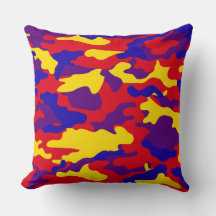 Vibrant Camouflage Throw Pillows