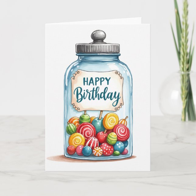 Vibrant Candy Birthday Card (Front)