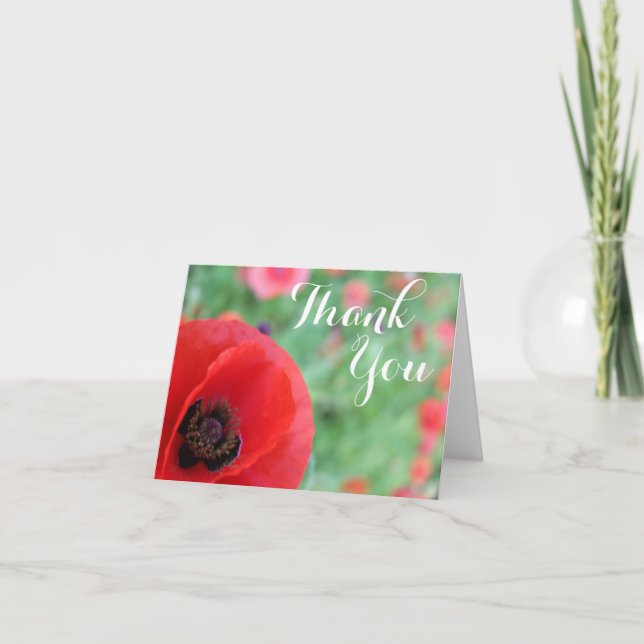 Vibrant Carte de remerciements rouge (Devant)