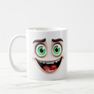 Vibrant Cartoonish Face With Exaggerated Features  Coffee Mug