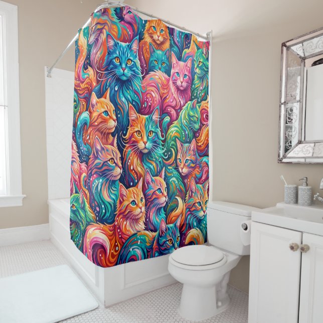Vibrant Cat Dreamscape – Psychedelic Boho (In Situ)