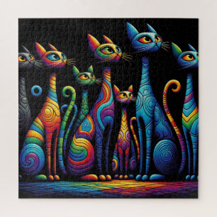 Vibrant Cats Jigsaw Puzzle