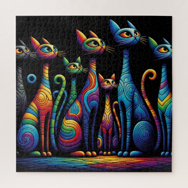 Vibrant Cats Jigsaw Puzzle (Vertical)