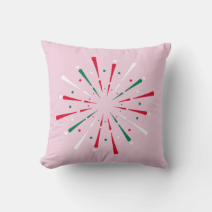 Vibrant Celebration Confetti, Fireworks  Throw Pillow
