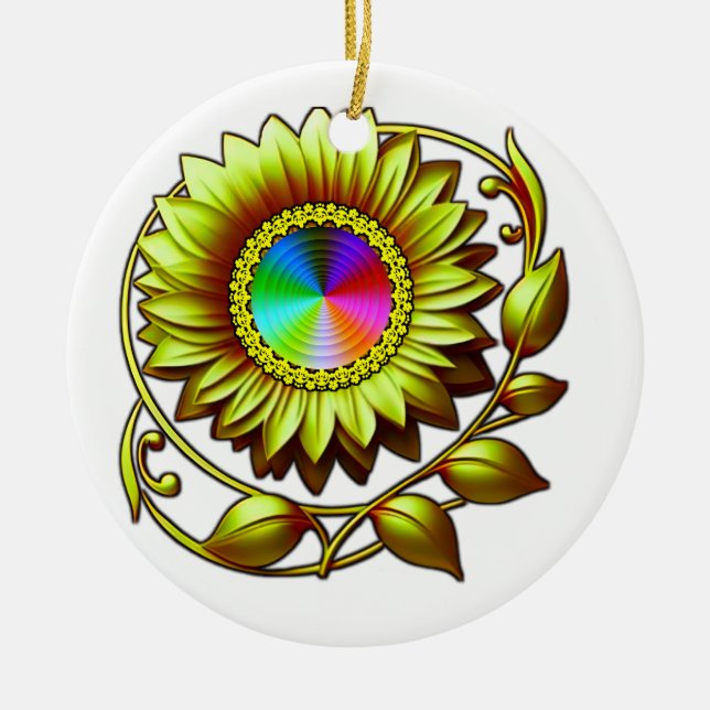 Vibrant Ceramic Circle Ornament (Front)