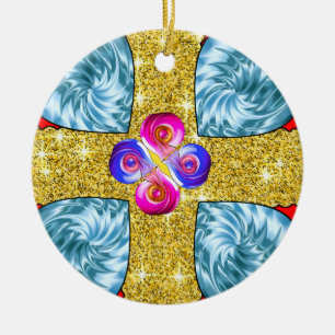 Vibrant Ceramic Circle Ornament