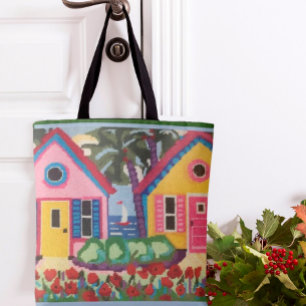 VIBRANT CHARMING TROPICAL SCENE FOR YOUR TOTE  BAG