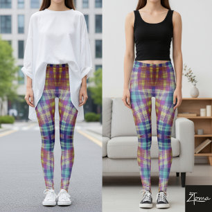Vibrant Chequered Comfort Leggings