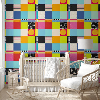 Vibrant Chequered Vibes: A Burst of Colour for You Wallpaper