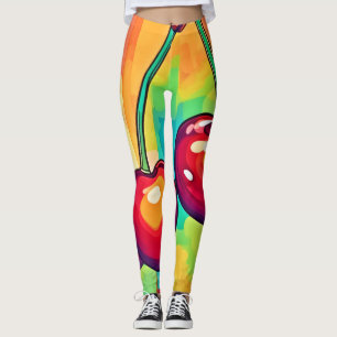 Vibrant Cherry Art Leggings