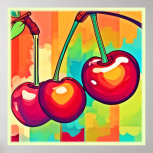 Vibrant Cherry Art Poster