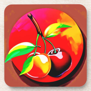 Vibrant Cherry Duo Coaster