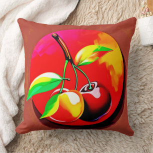 Vibrant Cherry Duo Throw Pillow