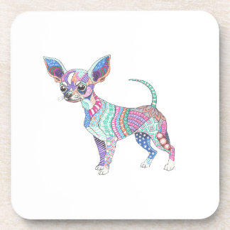 Vibrant Chihuahua Hard Plastic coaster