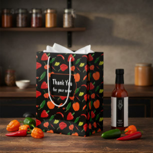 Vibrant Chili Pepper "Thank You" Business Gift Bag