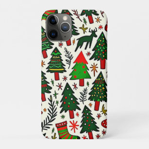 Vibrant Christmas Pattern Art Print iPhone 11 Pro Case