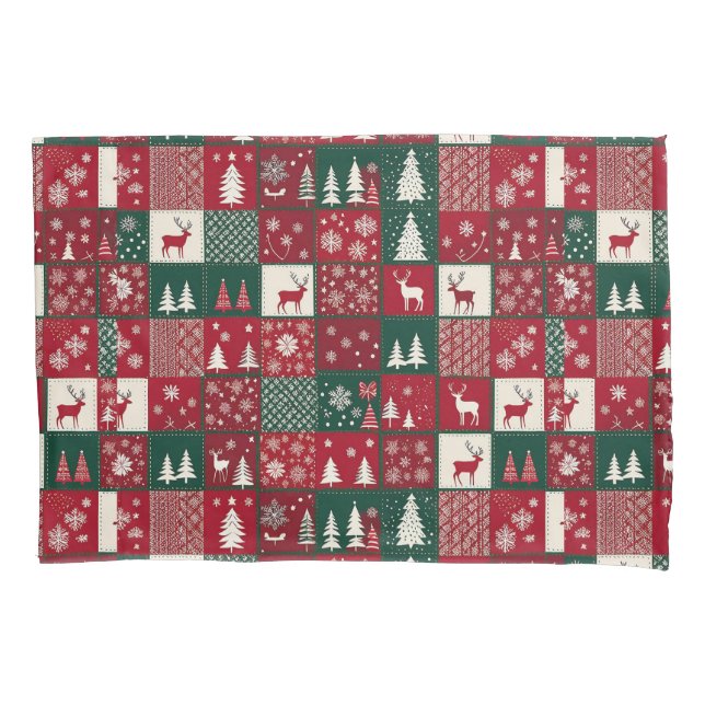 Vibrant Christmas Pattern Pillowcase (Front)