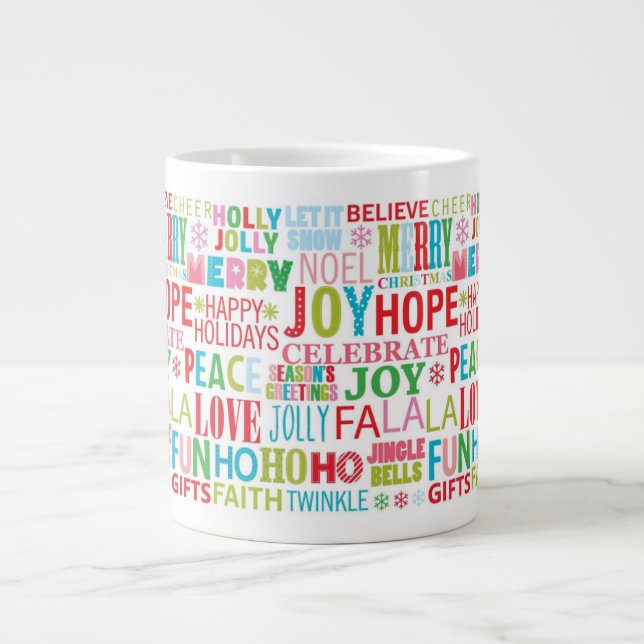 Vibrant Christmas Typography Mug (Front)