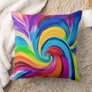 Vibrant Chromatic Dance Throw Pillow