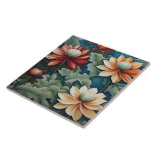 Vibrant Chrysanthemum Design Tile
