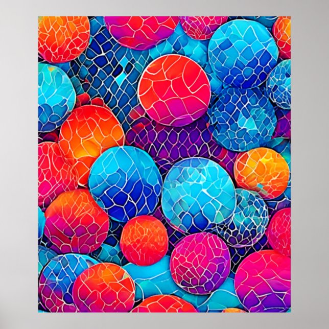 Vibrant Circle Pattern Poster (Front)