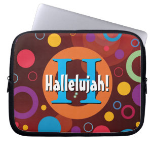 Vibrant Circles Rings Retro Personalized Laptop Sleeve