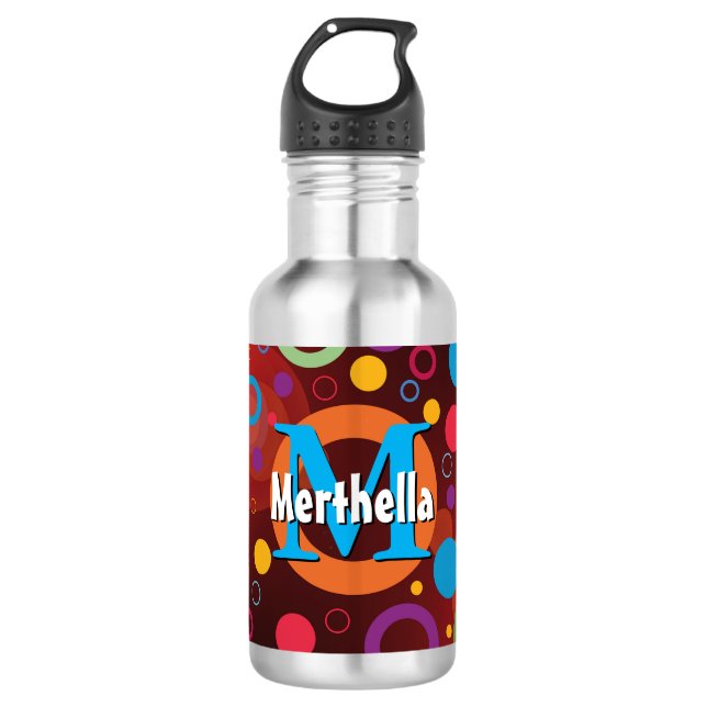 Vibrant Circles Rings Retro SCRIPTURE Personalized 532 Ml Water Bottle (Front)