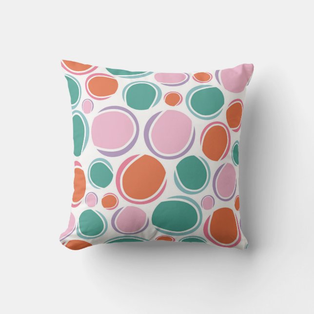 Vibrant Circular Pattern Throw Pillow (Front)
