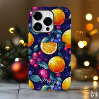Vibrant Citrus and Berry Fruits Design & Bold Dark