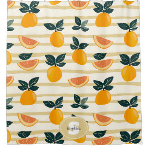 Vibrant Citrus Fruit Pattern with Green Leaves (4)