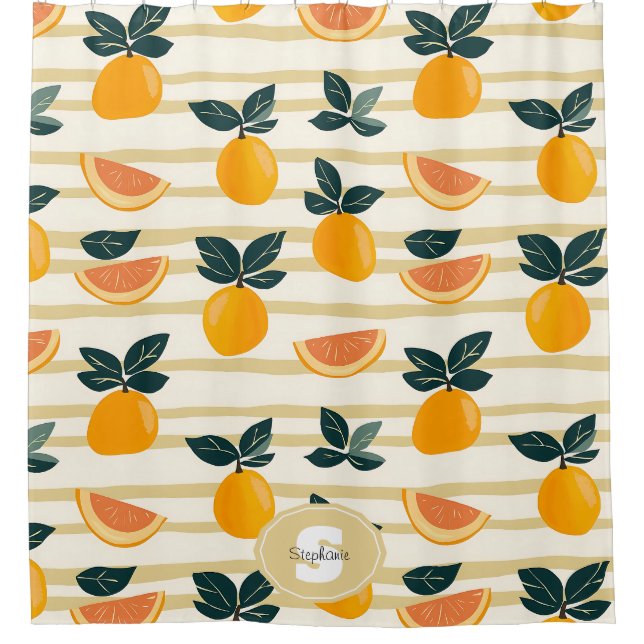 Vibrant Citrus Fruit Pattern with Green Leaves (4) (Front)