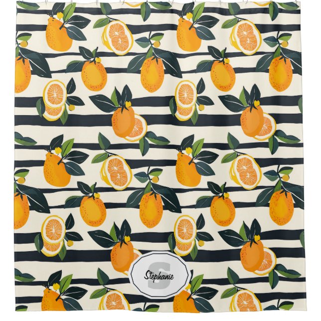 Vibrant Citrus Fruit Pattern with Green Leaves (5) (Front)