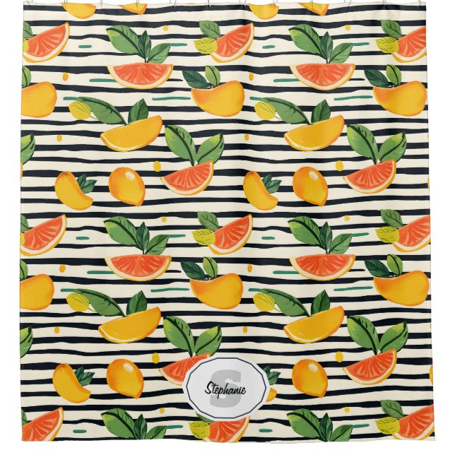 Vibrant Citrus Fruit Pattern with Green Leaves (6) (Front)