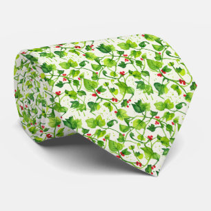 Vibrant Citrus Green Watercolor Climbing Ivy Tie