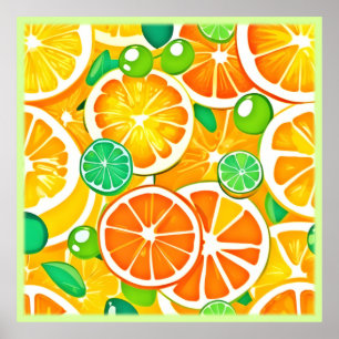Vibrant Citrus Medley - Fresh & Juicy Slices Poster