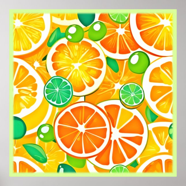 Vibrant Citrus Medley - Fresh & Juicy Slices Poster (Front)