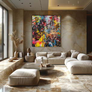 Vibrant City: Colorful Urban Art Poster