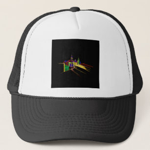 Vibrant city trucker hat