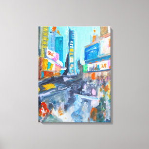 Vibrant Cityscape Times Square Canvas Print