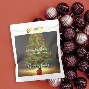 Vibrant Classic Christmas Tree Red Balls  Favour Bag