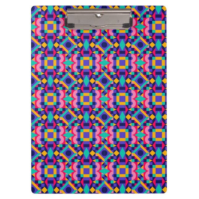 Vibrant clipboard with a colourful geometric  (Front)